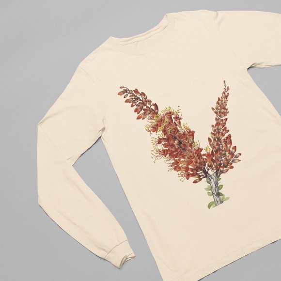 Ocotillo Vintage Floral Print Long Sleeve Graphic Tee T-shirt S M L XL - Picture 2 of 6